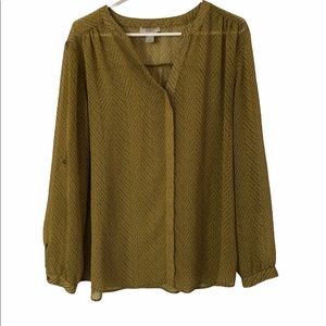 Loft Sheer Blouse XL Printed